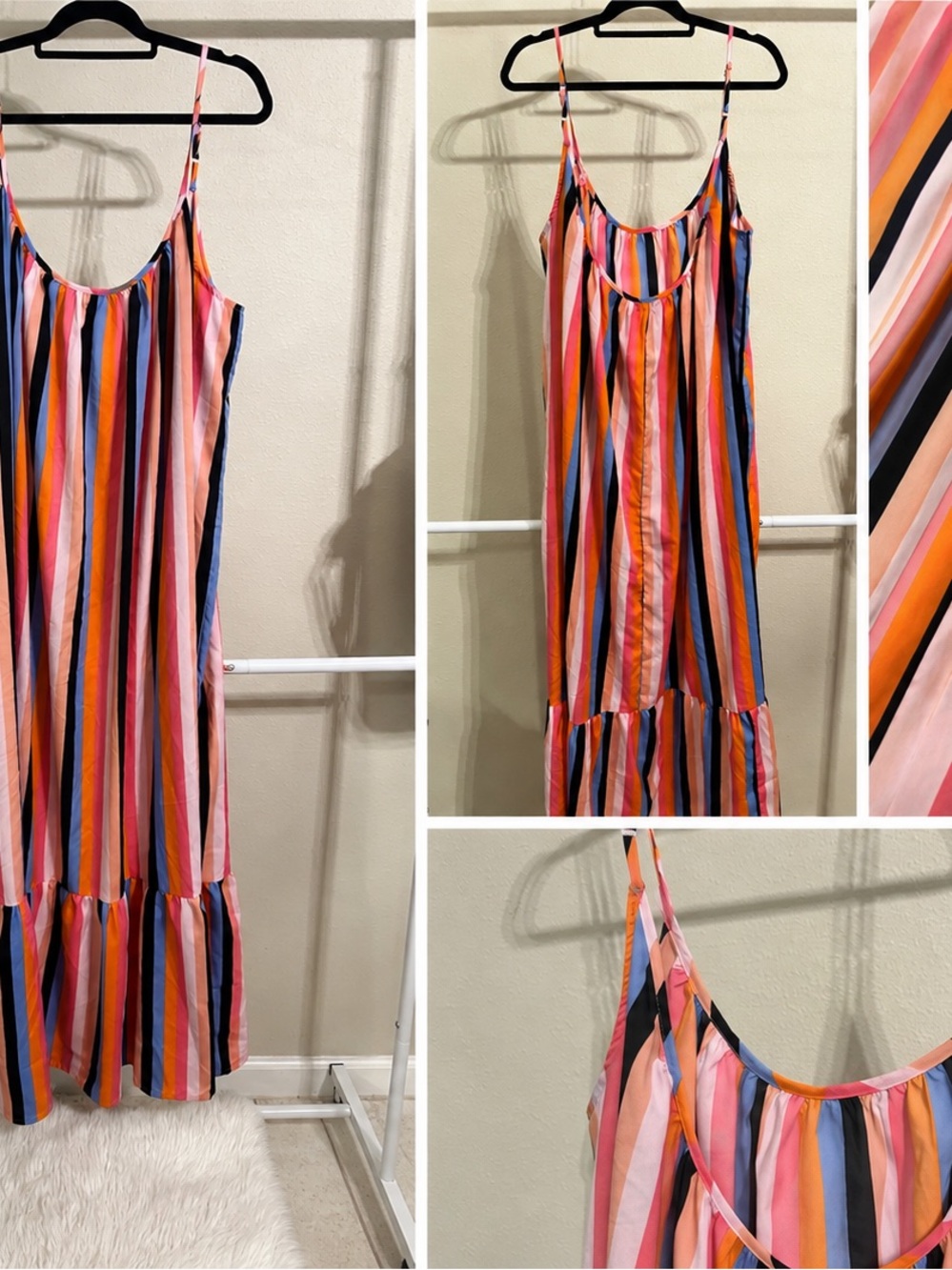 Bright Multicolor Striped Maxi Dress